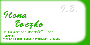 ilona boczko business card